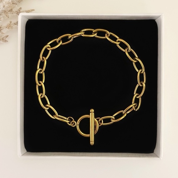 18K Gold Plated Chain Bracelet - Picture 1 of 5